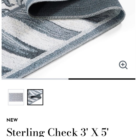 Mackenzie Childs Sterling Check 3' X 5' Washable Rug - Picture 2 of 2